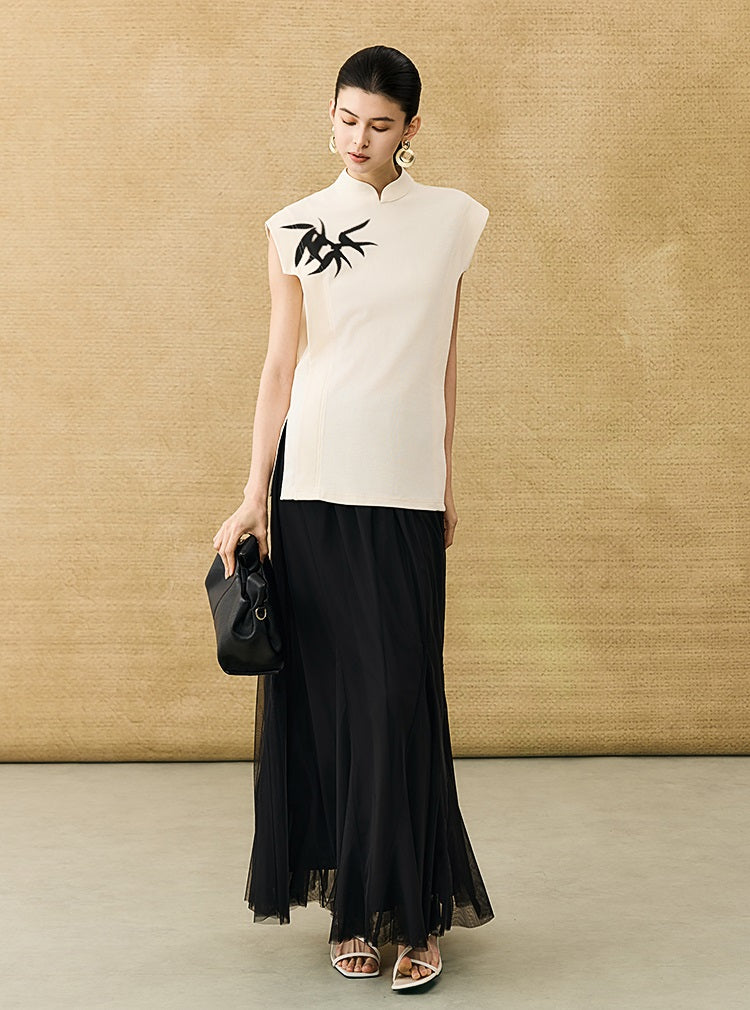 HECO Chinese Bamboo Leaf Print Short Sleeve T-Shirt - CHASE.