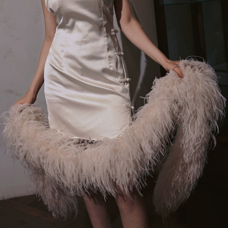 DOLLY Elegant Cream Fluffy Women Chic Shawl-LISSY