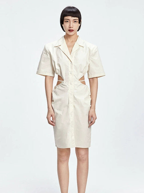 TINY IN shirt padded shoulder waist dress-CHIZZY