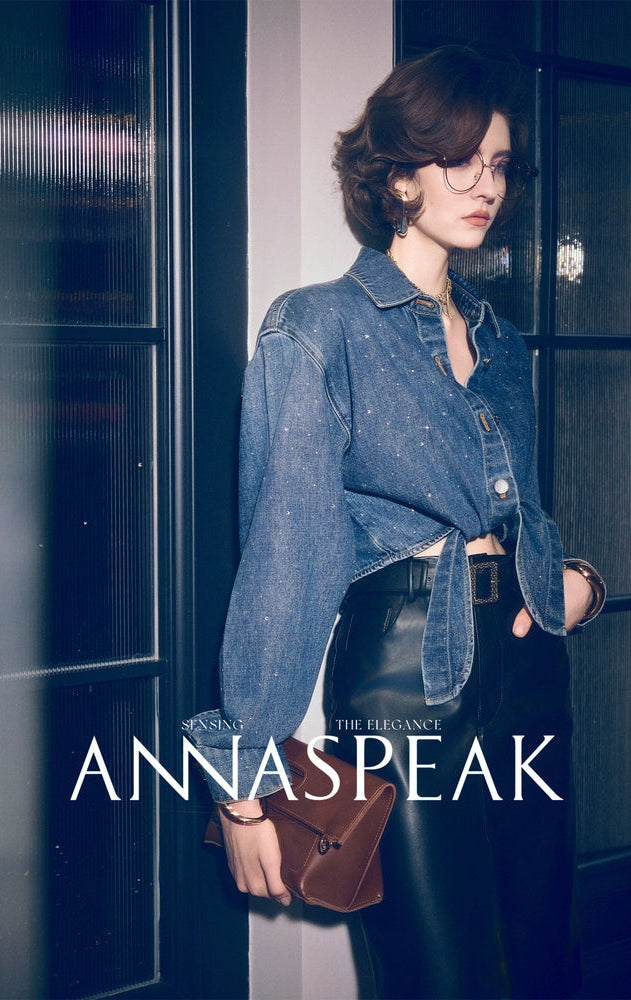ANNASPEAK tied short cropped denim Jacket-SOTE.