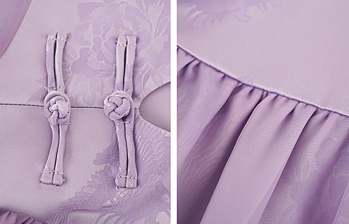 HECO [Feng Wu Clear Sleeves] New Chinese Standing Collar Buckle Flowing Dress- CLOAK.