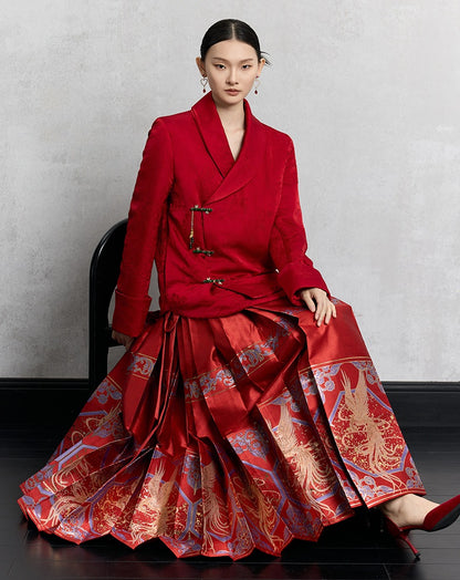 HECO Loose Butterfly Dark Grain Jacquard Thick Jacket - essie.