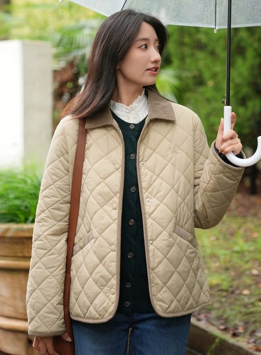 PIAOIN Lingge minimalist cotton short jacket women's warm and versatile-DEAN