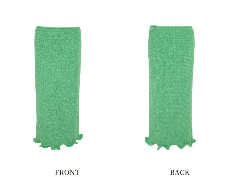 ZHUCHONGYUN spring turquoise fashion commuter wave skirt-ASADA.