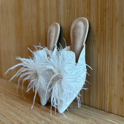 B-FEI pointed women's rhinestone flat slippers-EMINE.