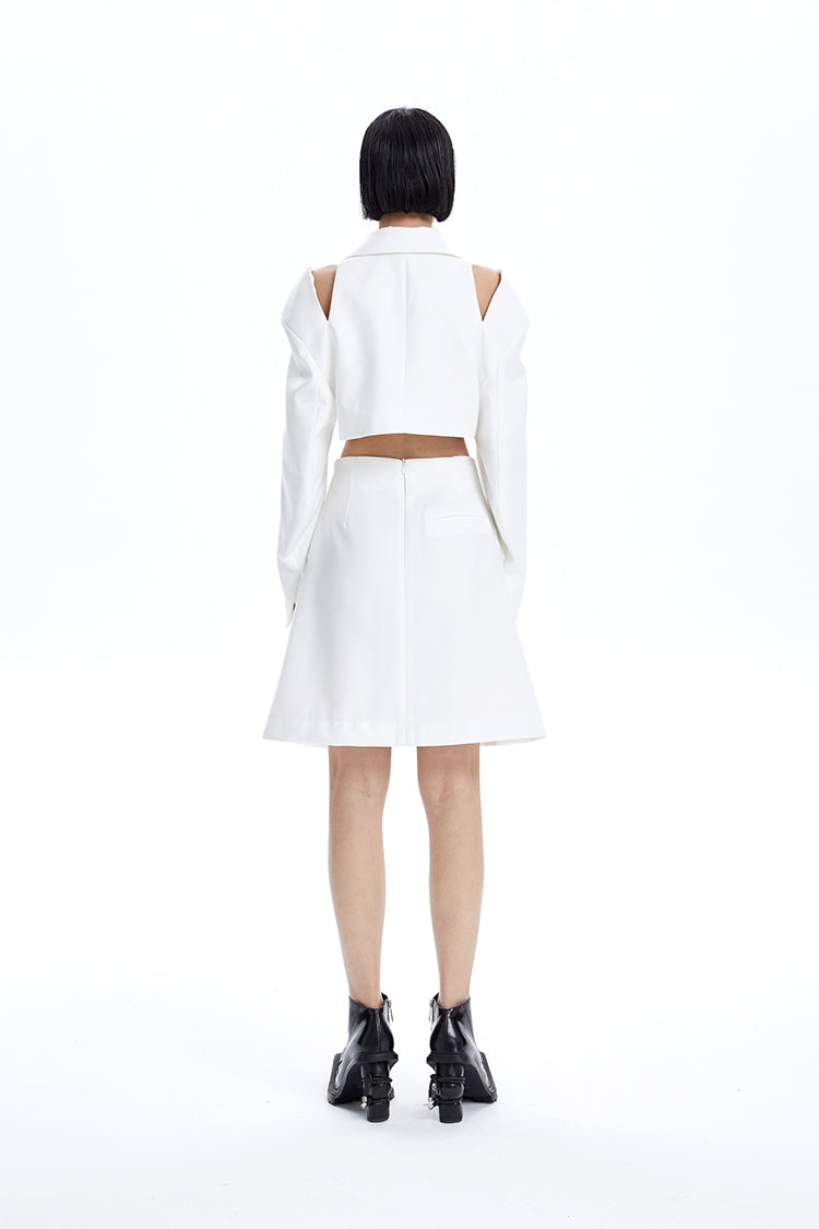 TINY IN Hollow short wide-sleeved women's off-the-shoulder Jacket -MAB
