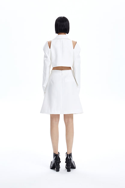 TINY IN Hollow short wide-sleeved women's off-the-shoulder Jacket -MAB