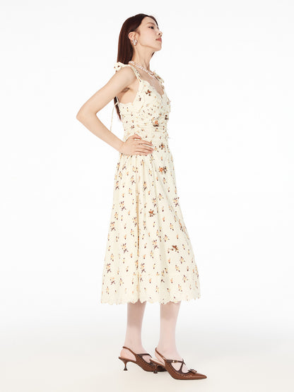 FAME pastoral print beaded floral slip dress - OLIVIA