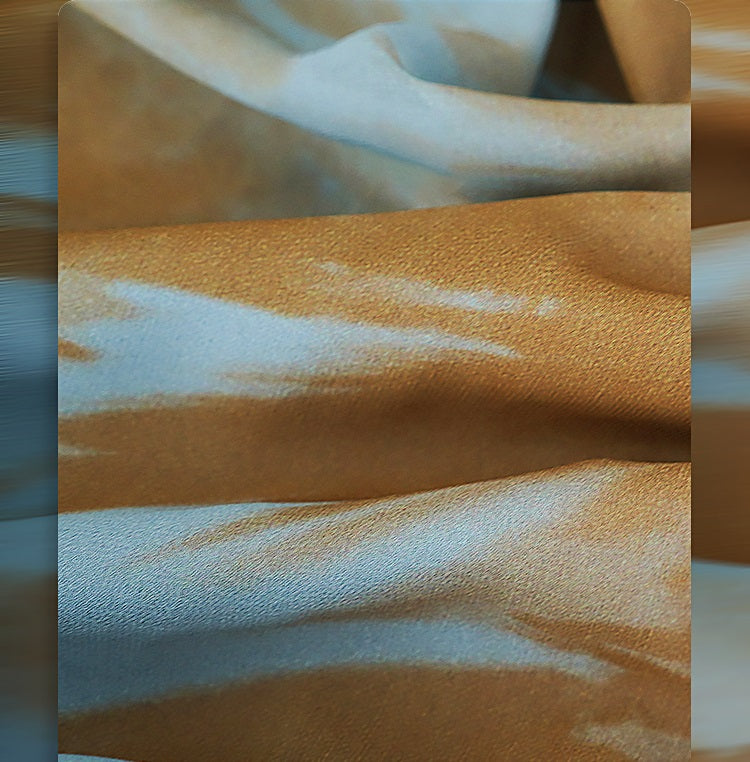 HECO Chinese V-neck wavy sleeve summer big resort dress - AMAZE .