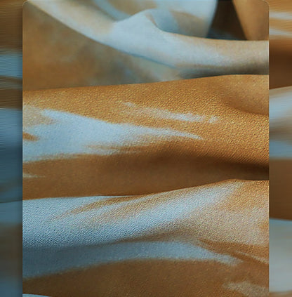 HECO Chinese V-neck wavy sleeve summer big resort dress - AMAZE .