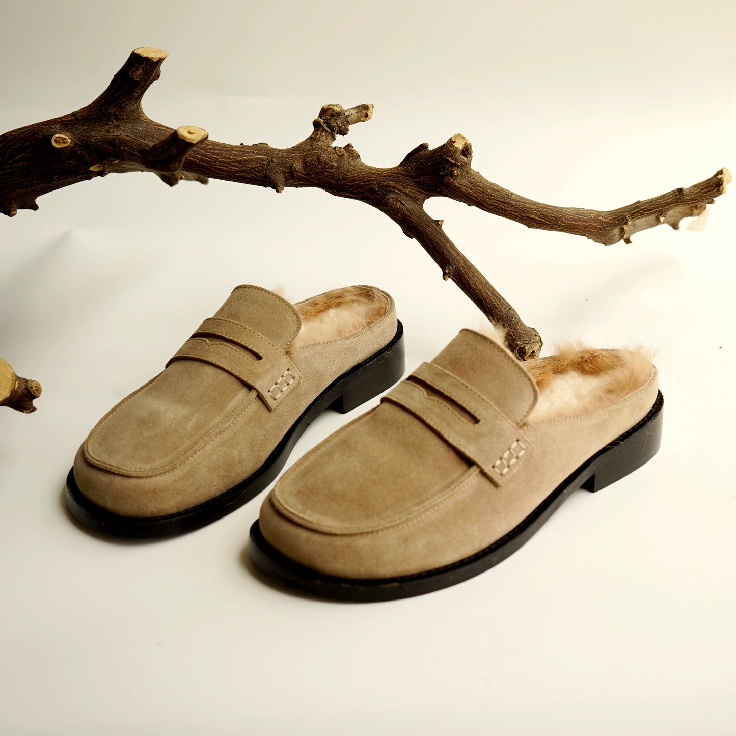 B-FEI single  leather casual flats shoes-PIE.