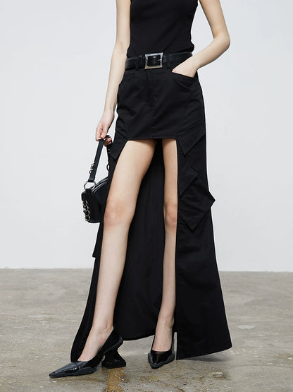 ANNAKIKI niche designer irregular multi-pocket skirt-CHIYO