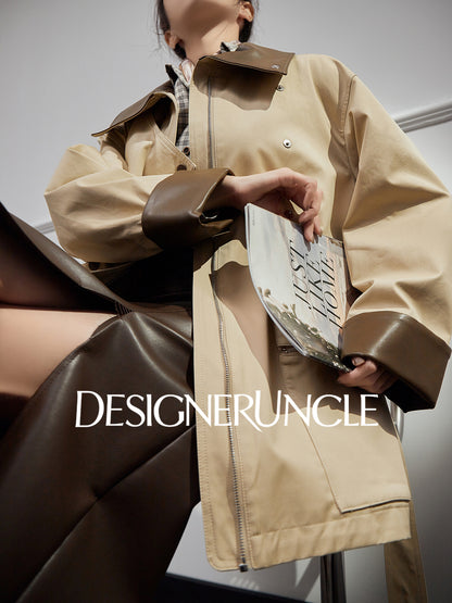 DGU "Oak" Korean trench mid-length loose British style high-end jacket - David.
