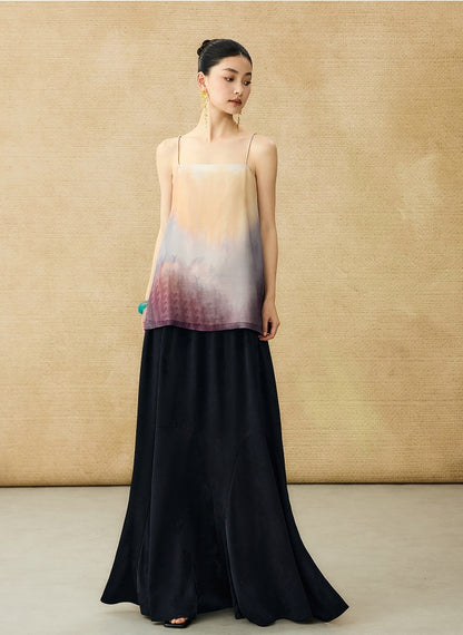 HECO Chinese Style Acetate Jacquard Elasticated High-waisted Fishtail Skirt - BETH.