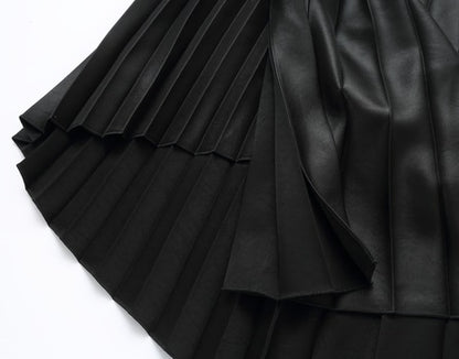 COMME MOI Lv Yan designer women's beaded triacetate commuter skirt - WILLOW.