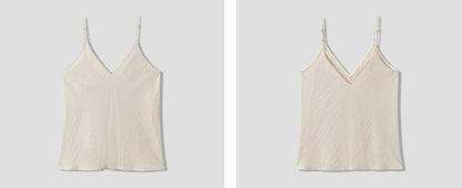 COMME MOI Summer Fashion Beaded V-Neck Suspender Layer - CHLOE.