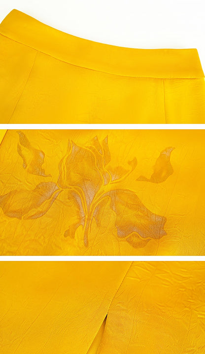 HECO summer high-waisted straight hip slit long skirt - KRISTOFF.