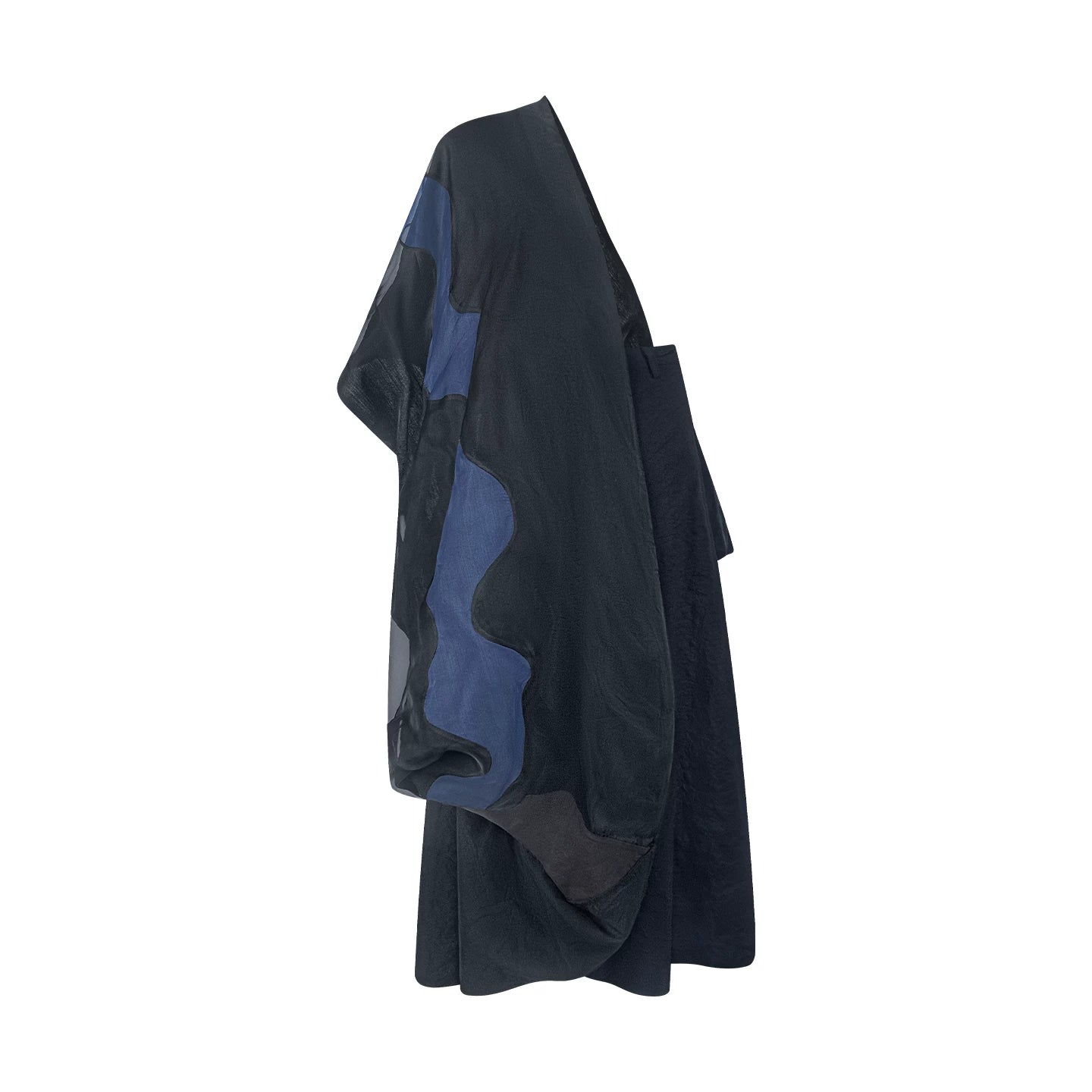 TUYUE Black Linen Mulberry Silk Irregular Skirt - HARPER.