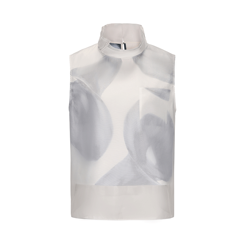 ATELIER MISS LU Spring/Summer Calla Lily Print Two-piece Tulle Top - PEDRO