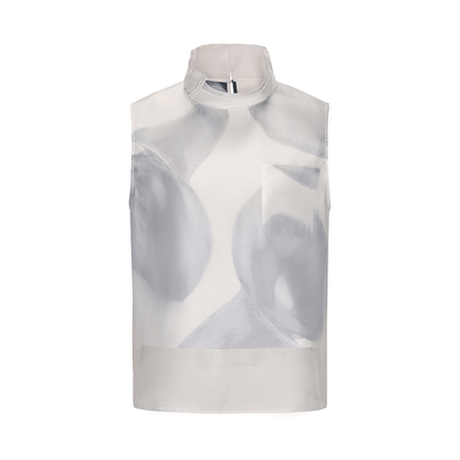 ATELIER MISS LU Spring/Summer Calla Lily Print Two-piece Tulle Top - PEDRO