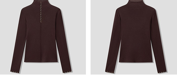 COMME MOI Lu Yan designer's new studded bead long-sleeved wool knitted sweater- REX.