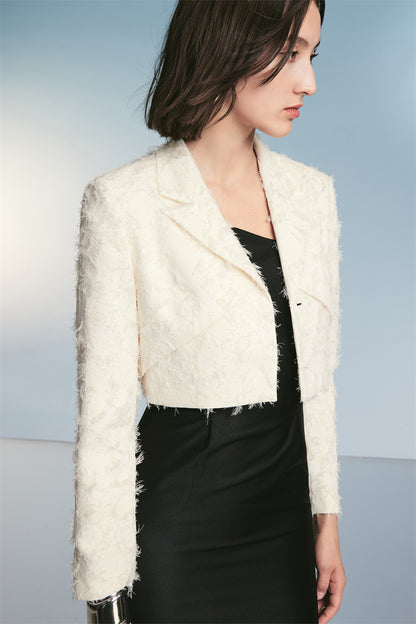 PURITY Stylish three-dimensional White blazer- Morena