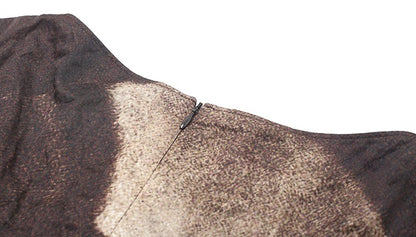 ZHUCHONGYUN stork leaf autumn song curved hem top--LUPIN.