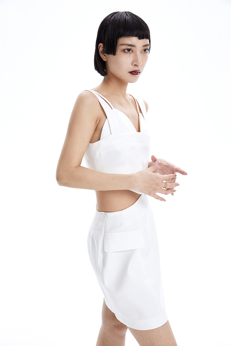 The TINY IN split-out open-waisted strap dress -CACAS