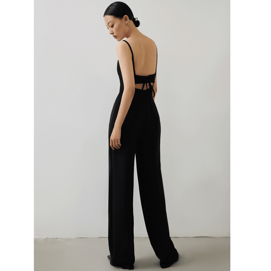 GOUDIN black long slimming women's pants -LENA.