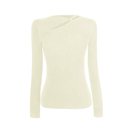 HECO asymmetrical hollow Red Black Apricot wool blend knitwear - mere.