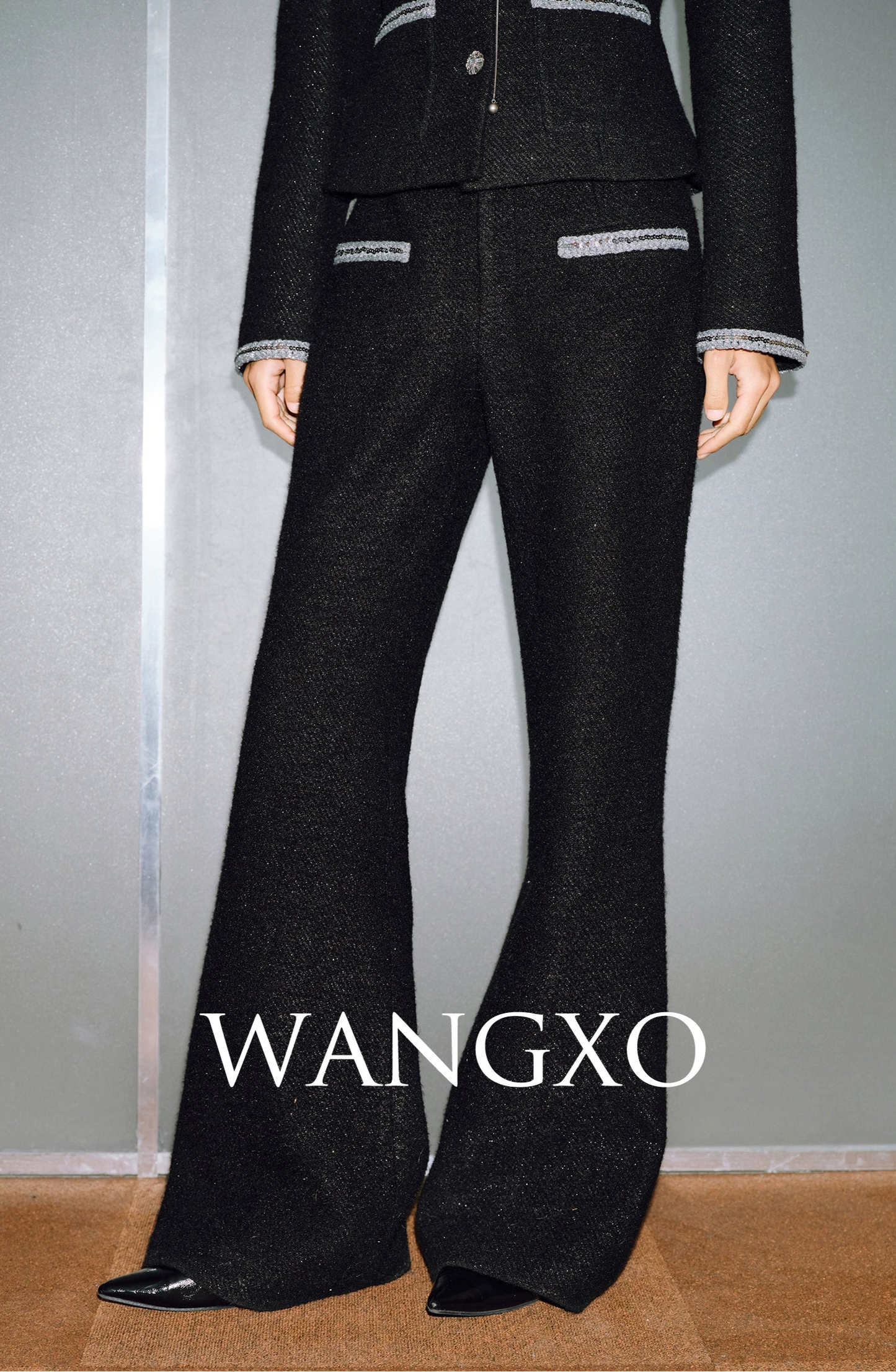 WANGXO | Milky Way Meteor Tweed Hand-Woven Two-Piece Outfit Set-NORA.