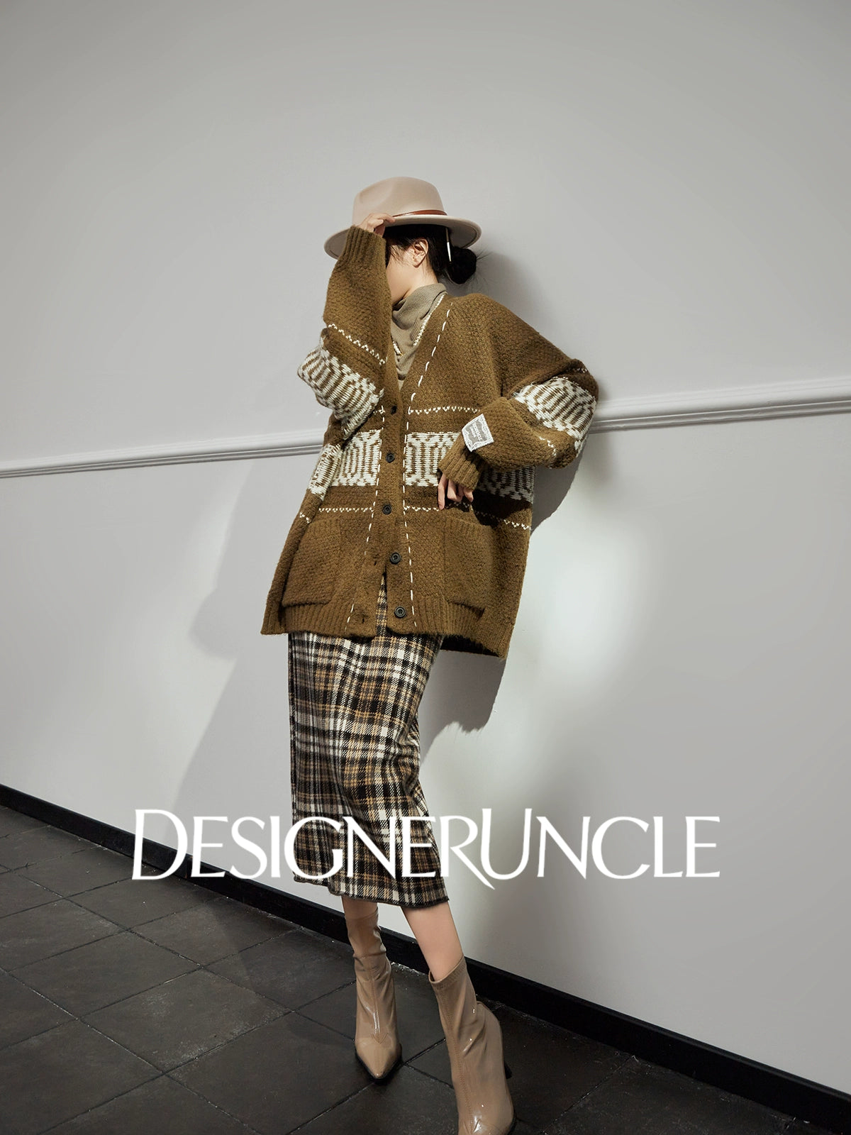 DGU "Tanger" Fair Isle sweater women's retro loose knitted cardigan jacket - ALEX.