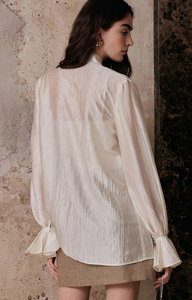 M essential Enchanting Exotic  Resort Linen Vest Chiffon Shirt-AMIRELLE.