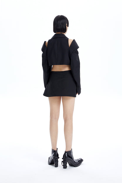 TINY IN Hollow short wide-sleeved women's off-the-shoulder Jacket -MAB
