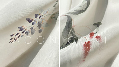 Aconiconi Luxury French Floral Print Slim Fit Hip Hug Dinner Dress- Primrose Whisper