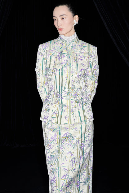 M essential Mackay designer jacquard tunic jacket pencil skirt suit set - Qizhu