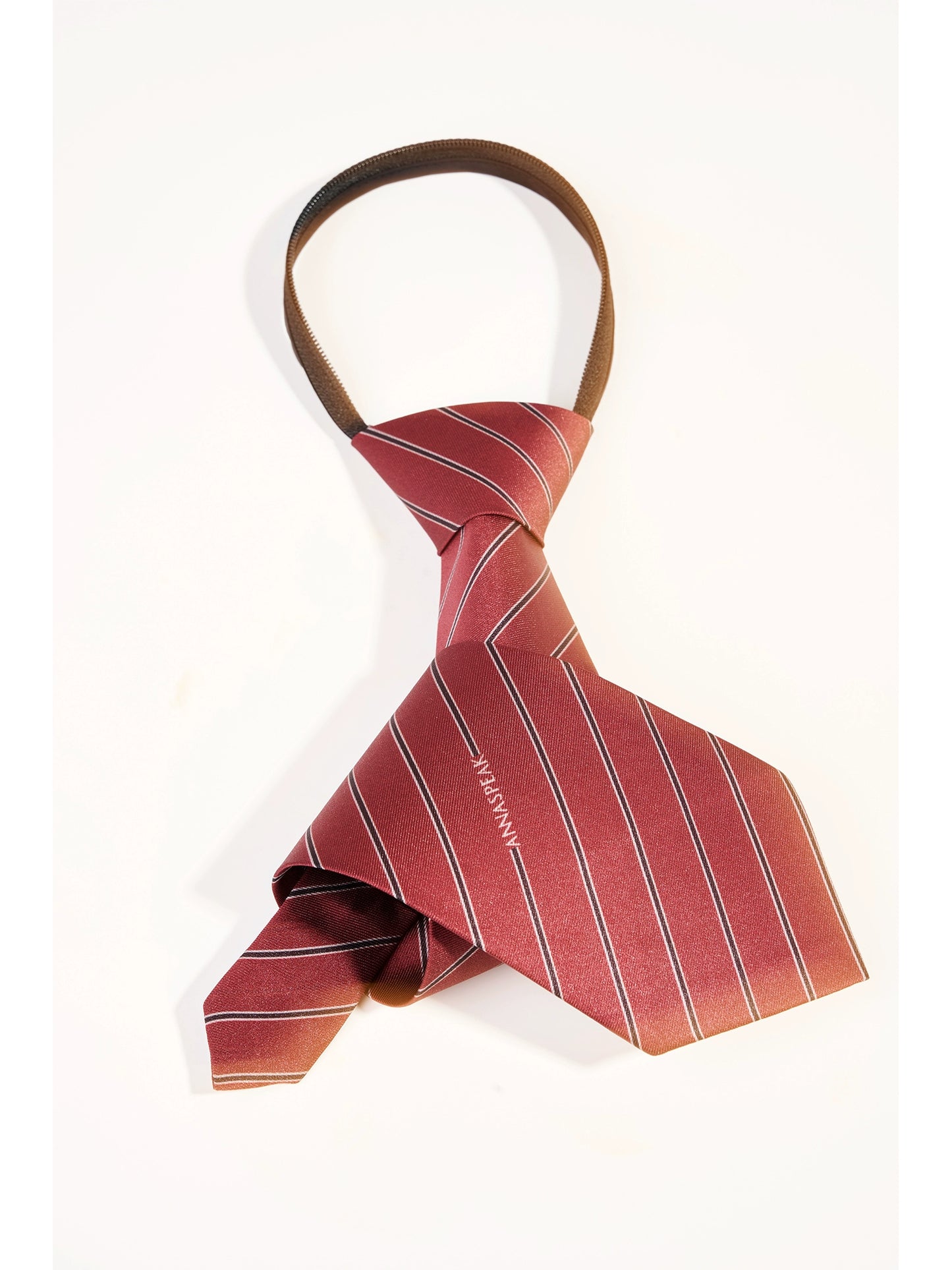 ANNASPEAK  LOGO print knot-free tie -ICE.