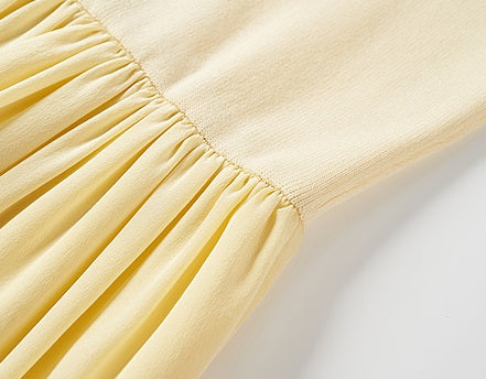 COMME MOI  Women's Beach Resort Silk yellow Dress - bathlomew.