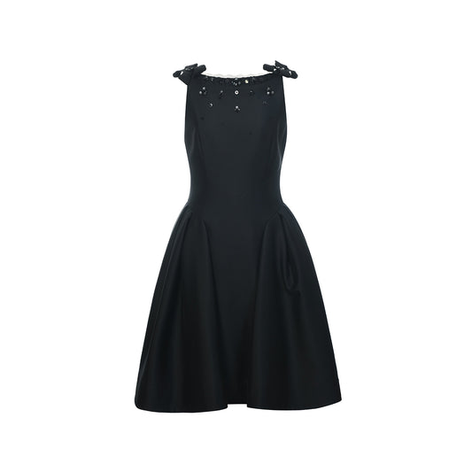 FAME bow beaded waist umbrella pendulum dress - SADIE