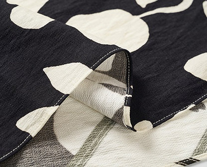 COMME MOI  black and white printed slit hip skirt - JENIFER.