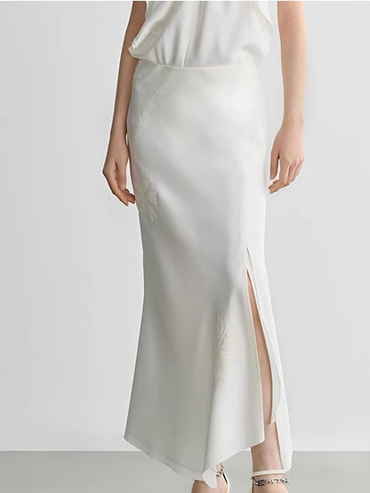 COMME MOI Lv Yan designer summer women's three-dimensional embroidered fishtail skirt - JESUS.