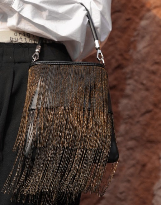 IUBALLET Stylish Tassel Fringe Bag  - WISDOM.