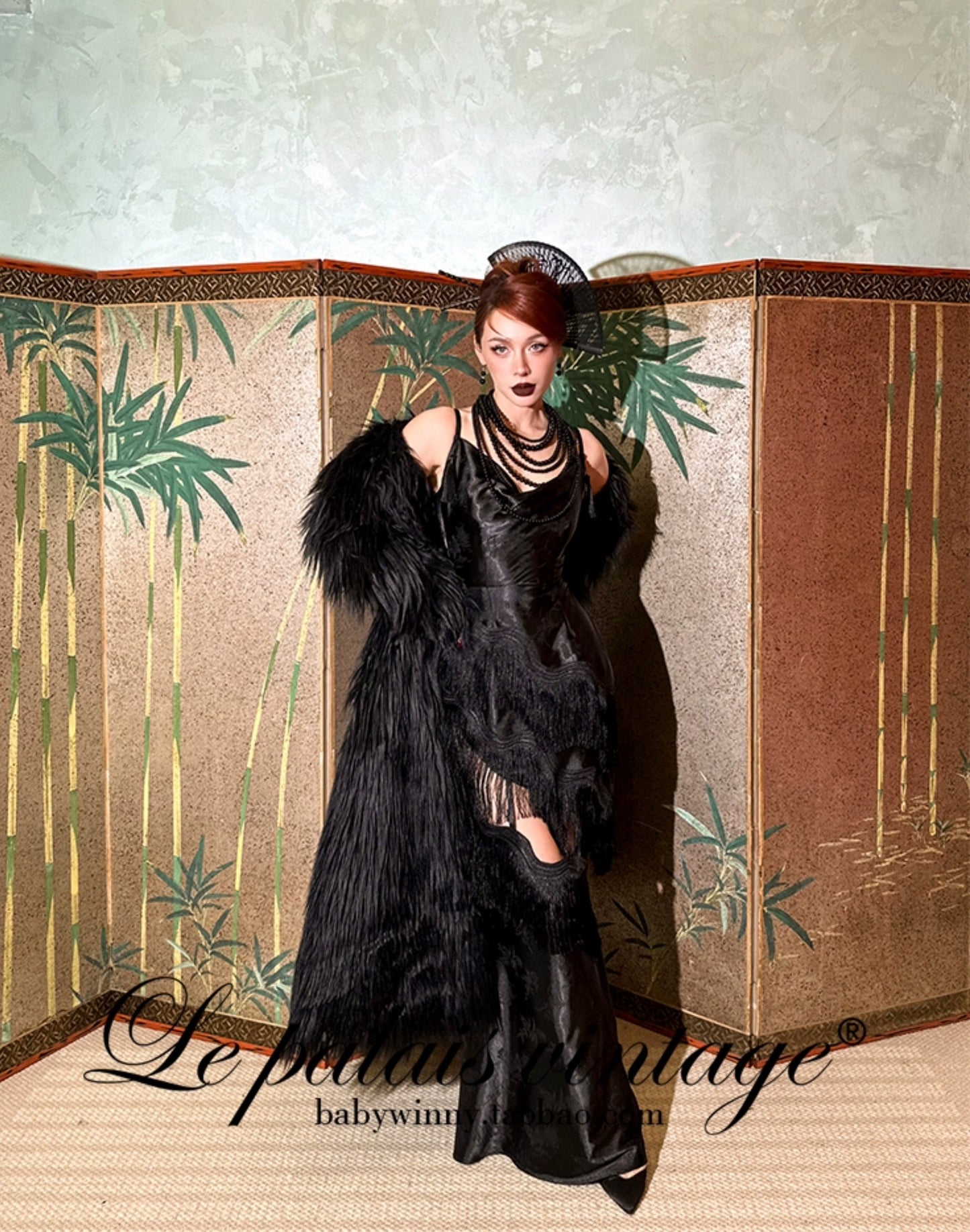 Le Palais Vintage Elegant Black Slim Waist Seal Heavy Long Fur Jacket-Cielo