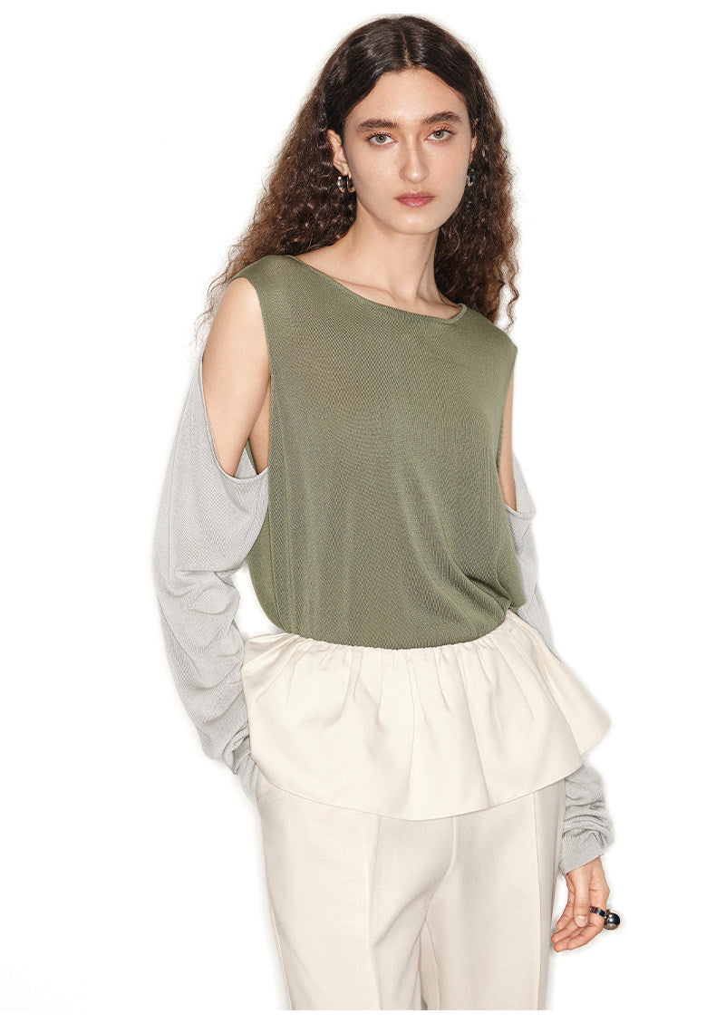 ATELIER MISS LU Two-Piece Off-the-Shoulder Knit Top - VINCE