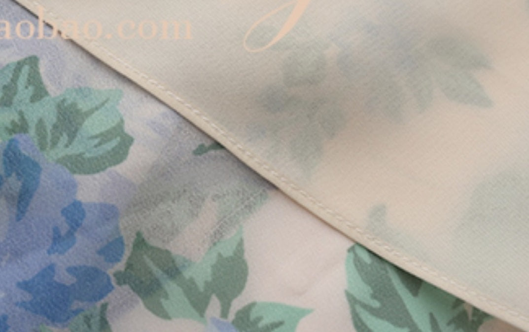 Le Palais Vintage elegant silk floral dress with a huge hem-KOTORI.