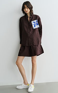 COMME MOI  summer printed decorative piece casual shirt - ELLIE.