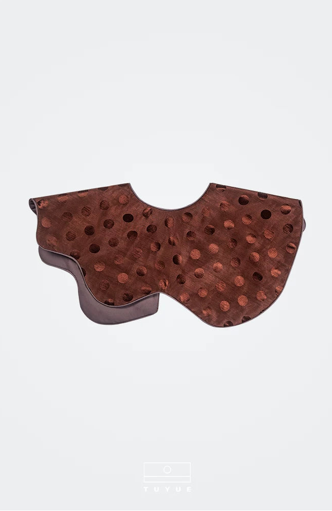 TUYUE Brown polka dot linen decoration cloud shoulder- FELIX