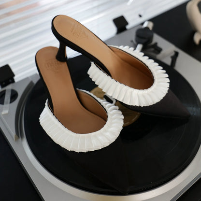 B-FEI French Semi-Drag Pointed Toe Mid-Heel-CHROLLO.