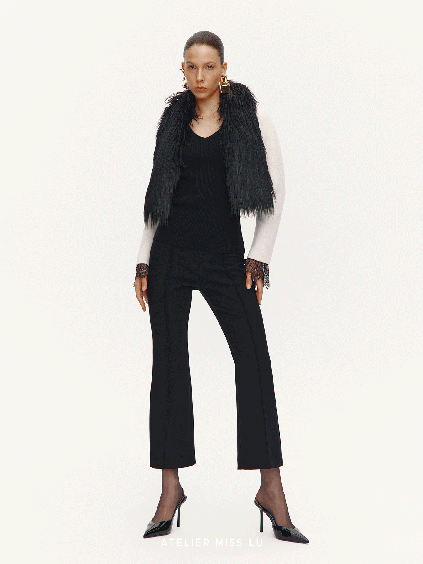 ATELIER MISS LU Versatile Neat Lap Cropped Pants - ARCH