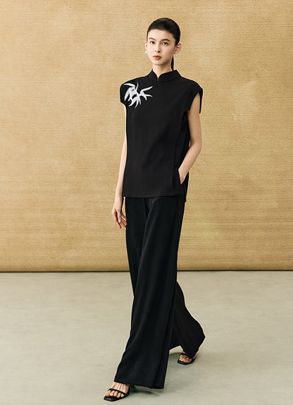 HECO Chinese Bamboo Leaf Print Short Sleeve T-Shirt - CHASE.